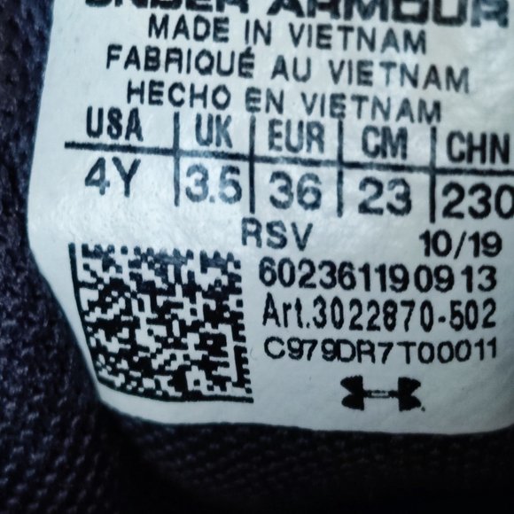 Under Armour Surge sneakers black and pink girl's youth size 4 - Picture 5 of 10